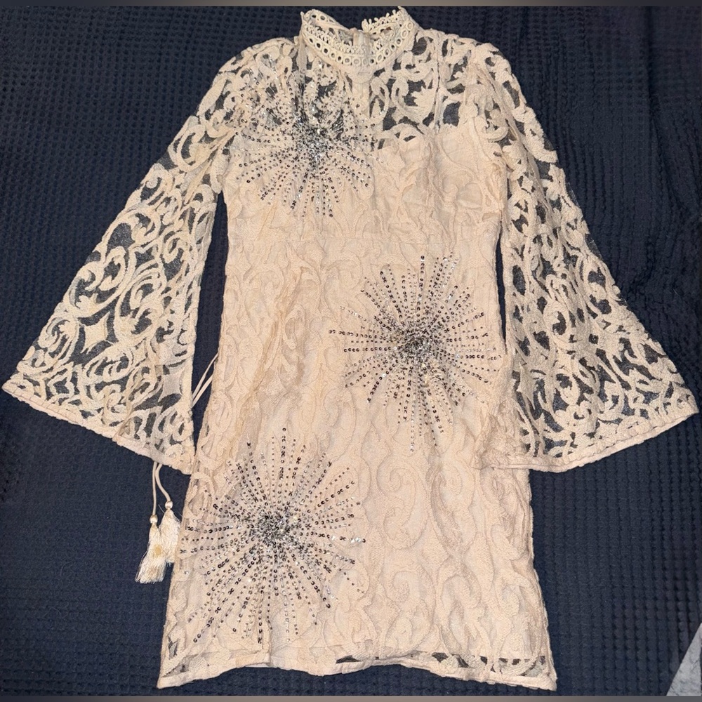 Free People North Star Mini Dress with Sequin Accents Size 2